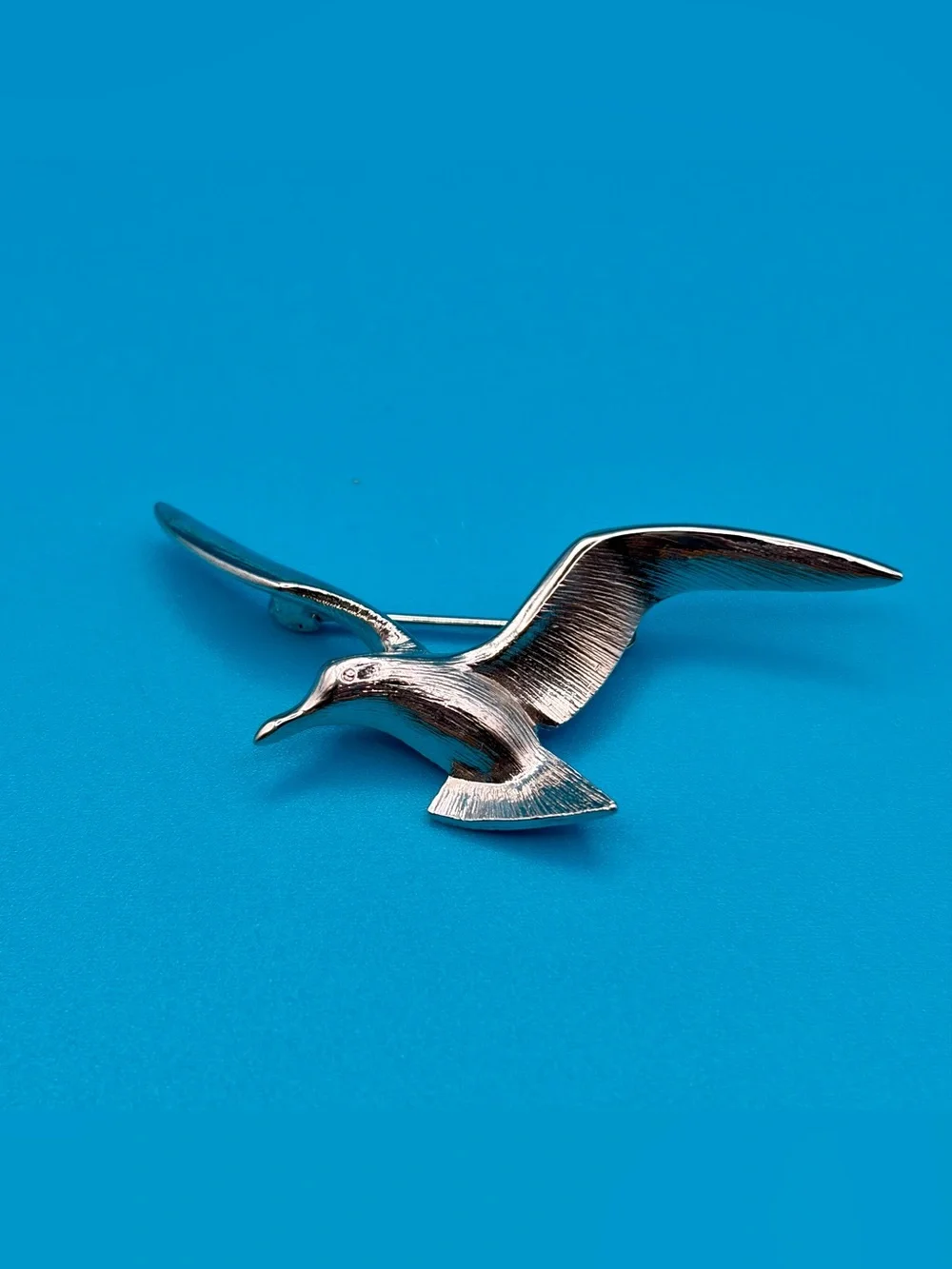 Vintage Pewter Seagull Brooch